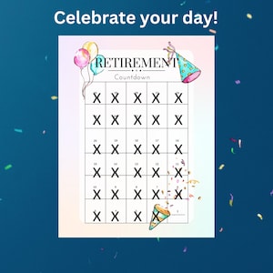 Retirement Countdown Calendar Instant Download Printable PDF - Etsy
