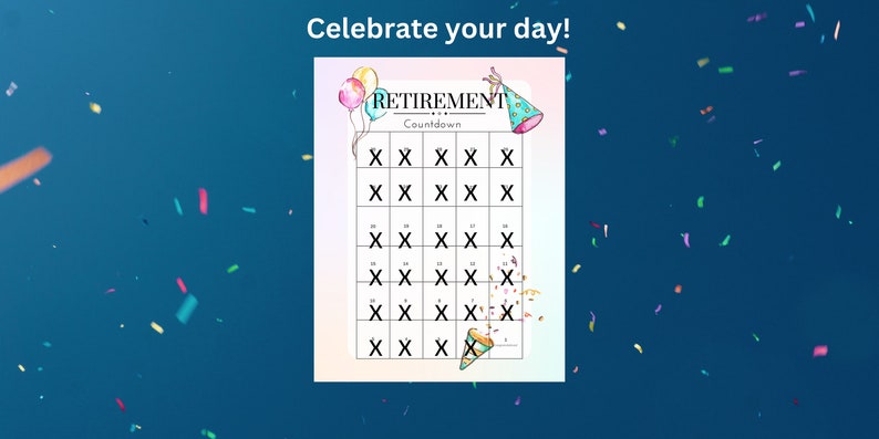 Retirement Countdown Calendar Instant Download Printable PDF - Etsy