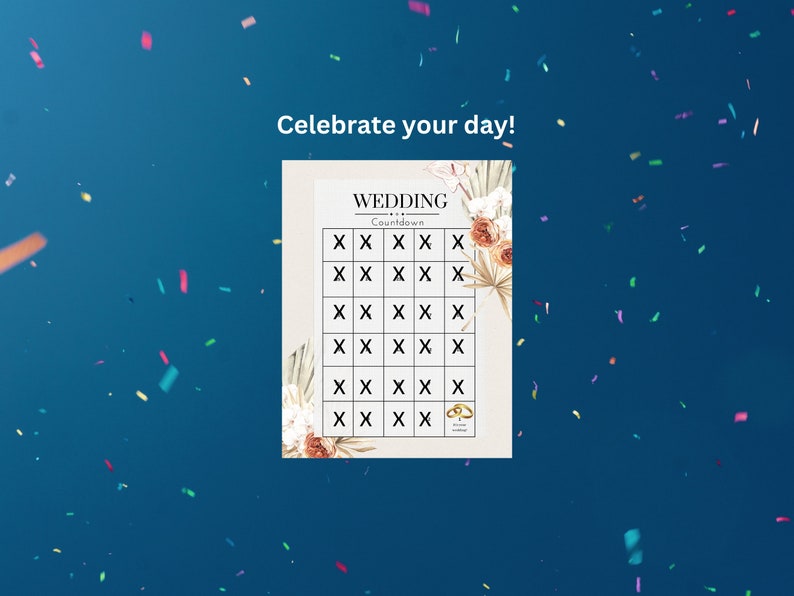 Wedding Countdown Calendar Instant Download Printable PDF - Etsy