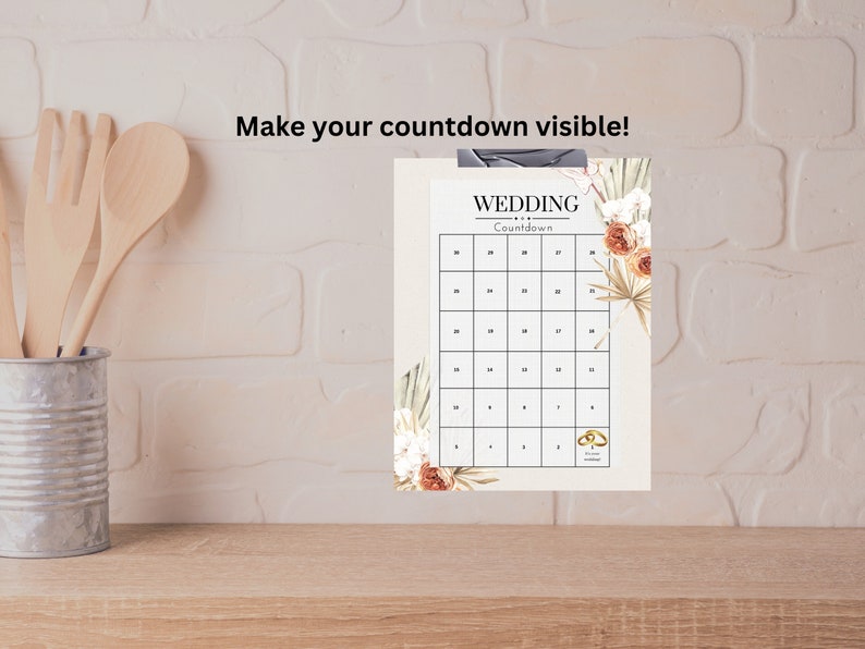 Wedding Countdown Calendar Instant Download Printable PDF - Etsy