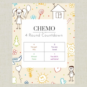 4-Round Kid Chemo Treatment Countdown Calendar Tracker Journal Care Package Gift Idea for Cancer Printable- Affirmations Download PDF