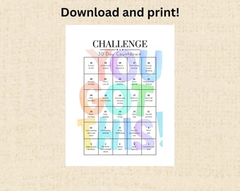 30-day Squats Challenge Daily Countdown Printable PDF Habit - Etsy