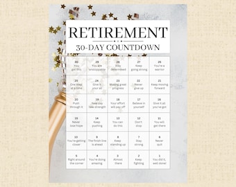 Retirement Countdown Calendar Instant Download Printable PDF - Etsy