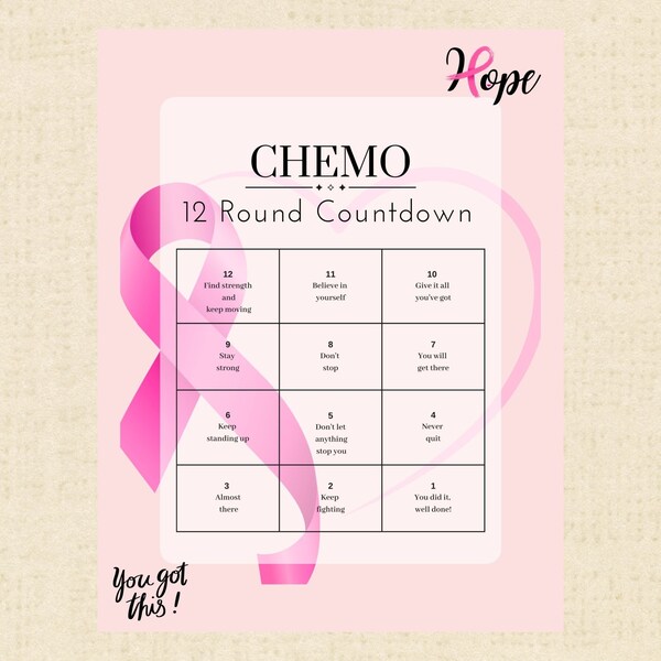 Breast Cancer Countdown Calendar Etsy
