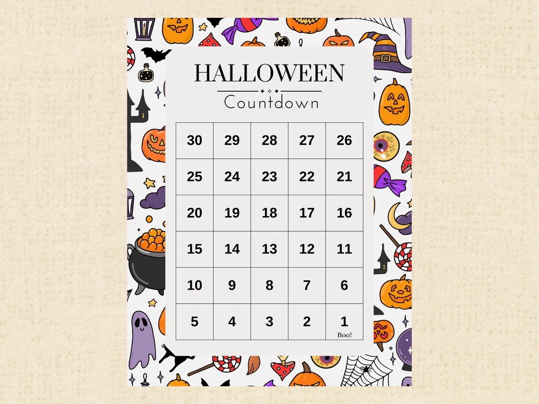 Spooky Halloween Countdown Calendar Get Ready for the Haunt - Etsy