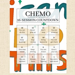 16-Round Chemo Treatment Countdown Calendar for Cancer Printable | Cancer Free Celebration Party | Cancer Warrior | Goodbye Cancer