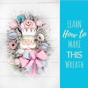 Tutorial de corona navideña de cascanueces, video de corona DIY (descarga digital)