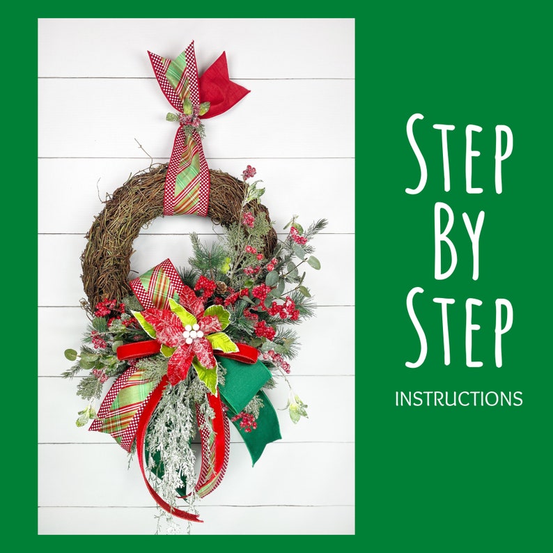 How to Make A Christmas Grapevine Wreath, DIY Floral Wreath, Learn to