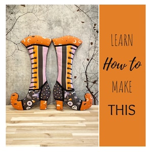 Witch Boot Tutorial, DIY Halloween, No Sew Video Tutorial, Wreath Attachment, Halloween Wreath Embellishment, For Mesh Halloween Wreath