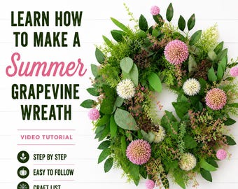 Comment faire une couronne de vigne estivale, tutoriel vidéo étape par étape