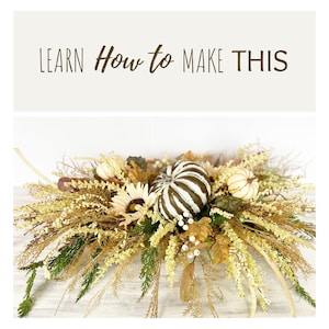 How To Make A Fall Floral Arrangement, DIY Door Garland, Step By Step Pumpkin Centerpiece Tutorial, DIY Fall, Do It Yourself Autumn Decor