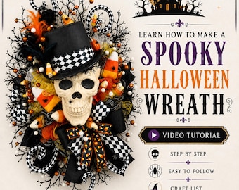 Skull Wreath Video Tutorial, DIY Halloween