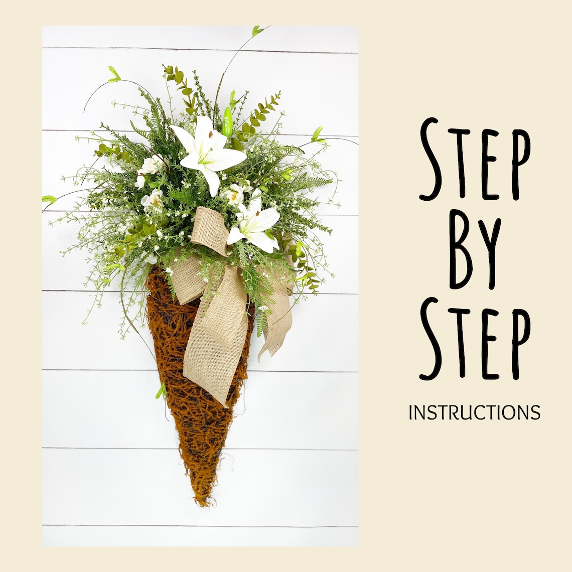 How to Make A Spring Wreath, DIY Floral Wreath , Step by Step Wreath