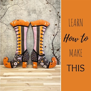 Witch Boot Wreath Attachment Tutorial, Halloween DIY (PDF Pattern)