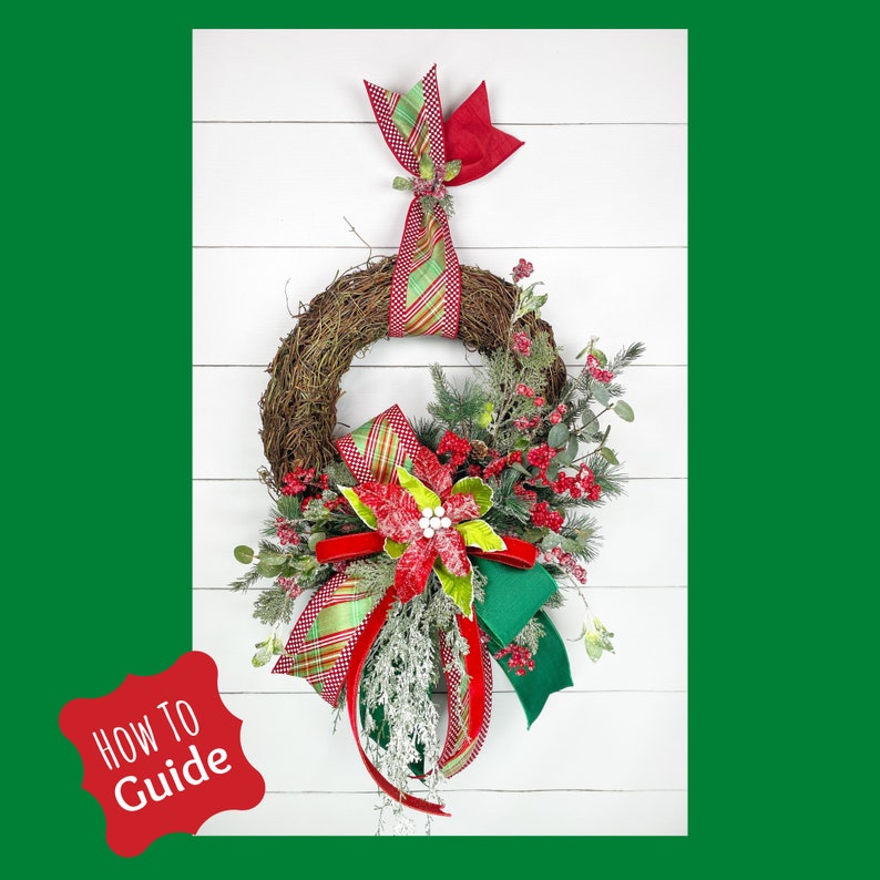 How to Make A Christmas Grapevine Wreath, DIY Floral Wreath, Learn to