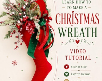 DIY Christmas Stocking Wreath Tutorial