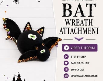 Halloween Bat Wreath Attachment Video Tutorial (PDF Pattern)