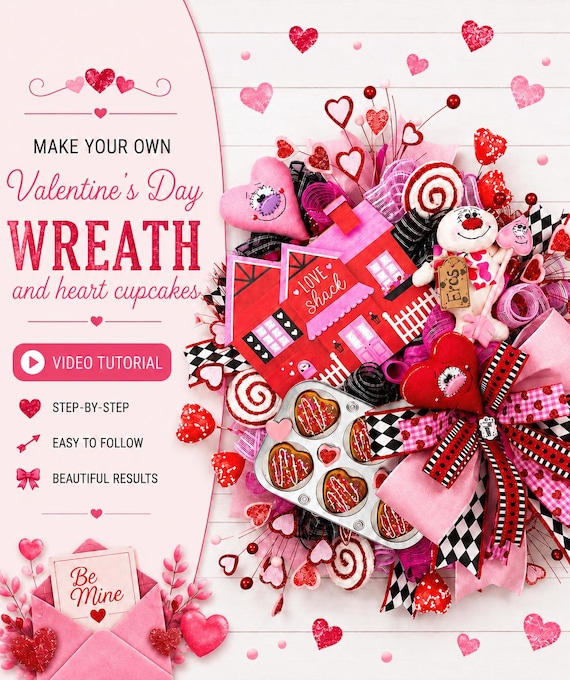 Valentine Decomesh Wreath Tutorial, DIY Wreath Video