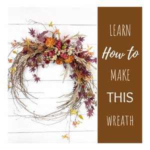How To Make A Fall Mirror Wreath, Step By Step Tutorial, DIY Autumn, DIY Grapevine Wreath, Entryway Fall Swag, Fall Instructional Video