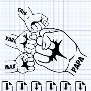 Feliz Dia Del Padre SVG Family Papa Fist Bump SVG Png Eps Dxf Pdf DTF Direct to Film Digital Cut File Cricut Maker Silhouette Cameo 4