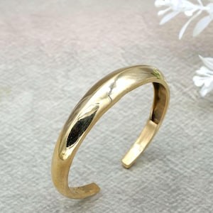 Minimalist Dome Cuff Bracelet – Bold Polished Modern Bangle