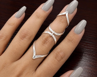 Arthritis Finger Splint Ring Set, Silver Swan Neck Splint, EDS Finger Support Ring, Hyperextension Joint Stabilizer, Handmade Splint Jewelry