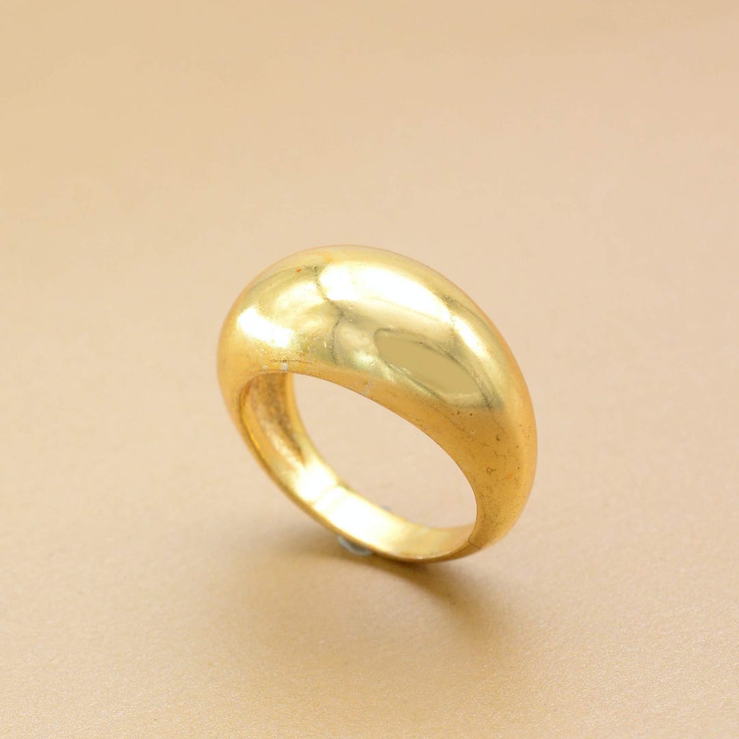 Bold Chunky Dome Gold Ring, Retro 90s Statement Ring, Unisex Vintage ...