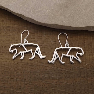 Geometric Panther Earrings – Wild Animal Silhouette Jewelry for Bold Nature Lovers