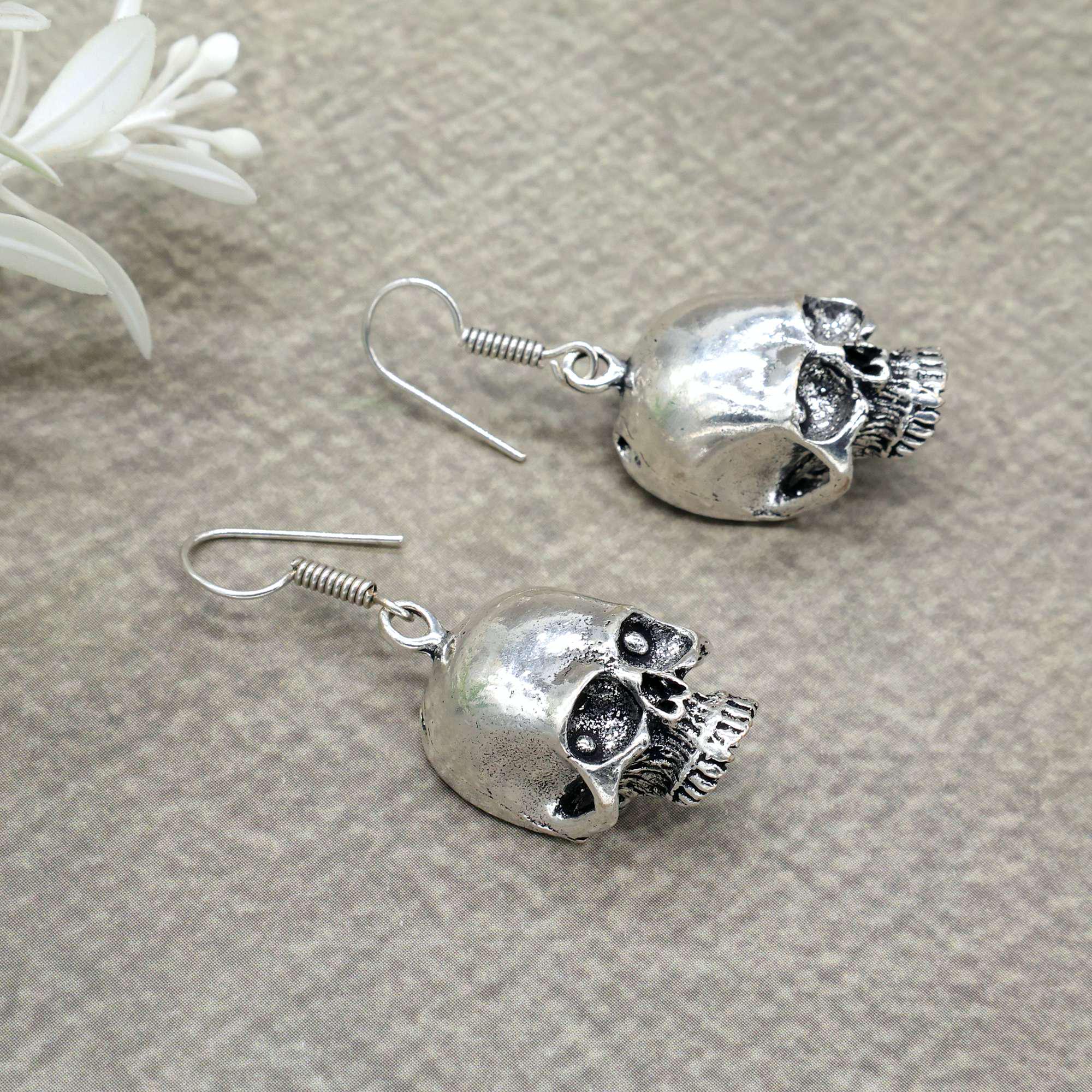 Funky Skull DJ Dangle Earrings - Acrylic Music Headphone Earrings For Women, Punk & Gothic Style - View #9