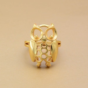 Gold Owl Ring – Vintage Style Animal Ring – Statement Jewelry – Bird Lover Gift – Unique Boho Ring, Halloween Gifts