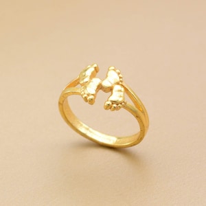 Baby Feet Gold Ring - Newborn Gift Jewelry, Halloween Gifts