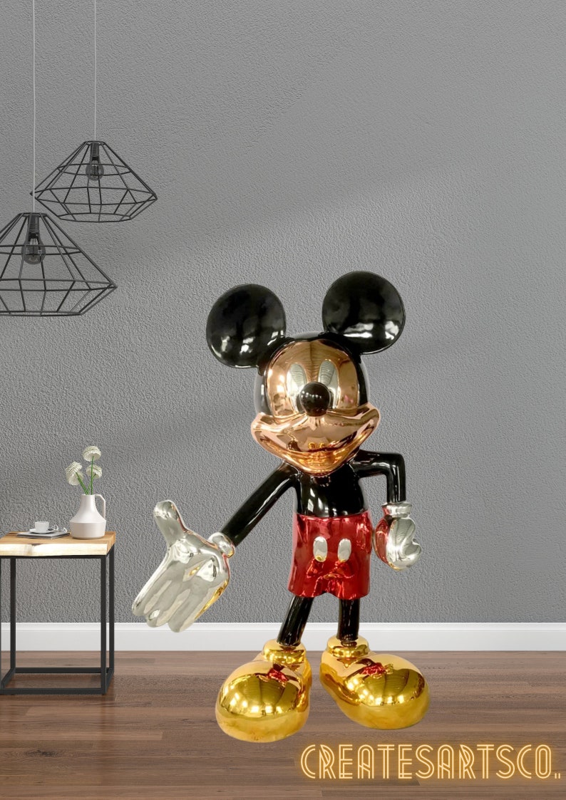 Mickey Mouse Statue Sculpture Pop Art Disney Character Home Decor