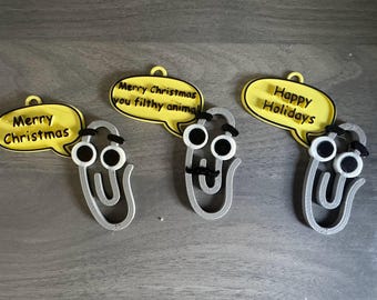 3D Printed Clippy Christmas Ornament • Funny Tech Gift