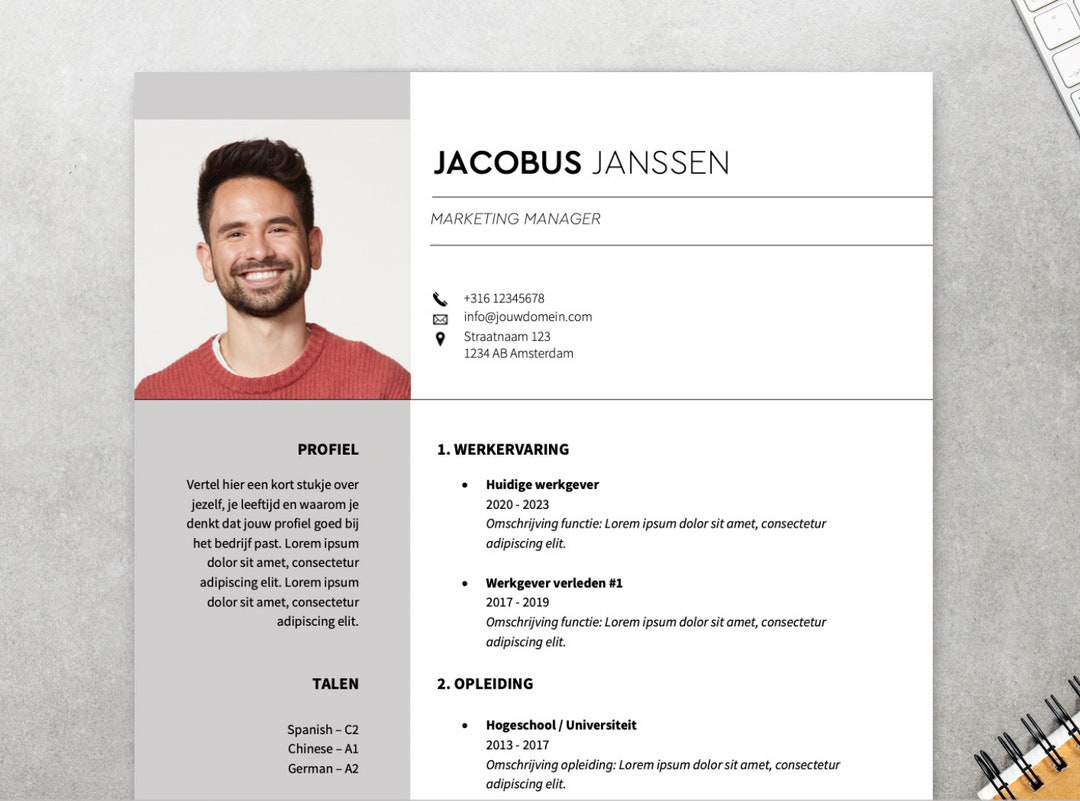 Resume CV Template for Microsoft Word Dutch / Dutch / Etsy