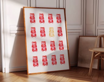Gummy Bear Wall Art Print: Trendy Y2K Room Decor (Digital Download)