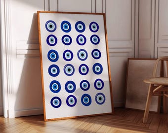 Evil Eye Art Print: Trendy Boho Wall Decor (Digital Download)
