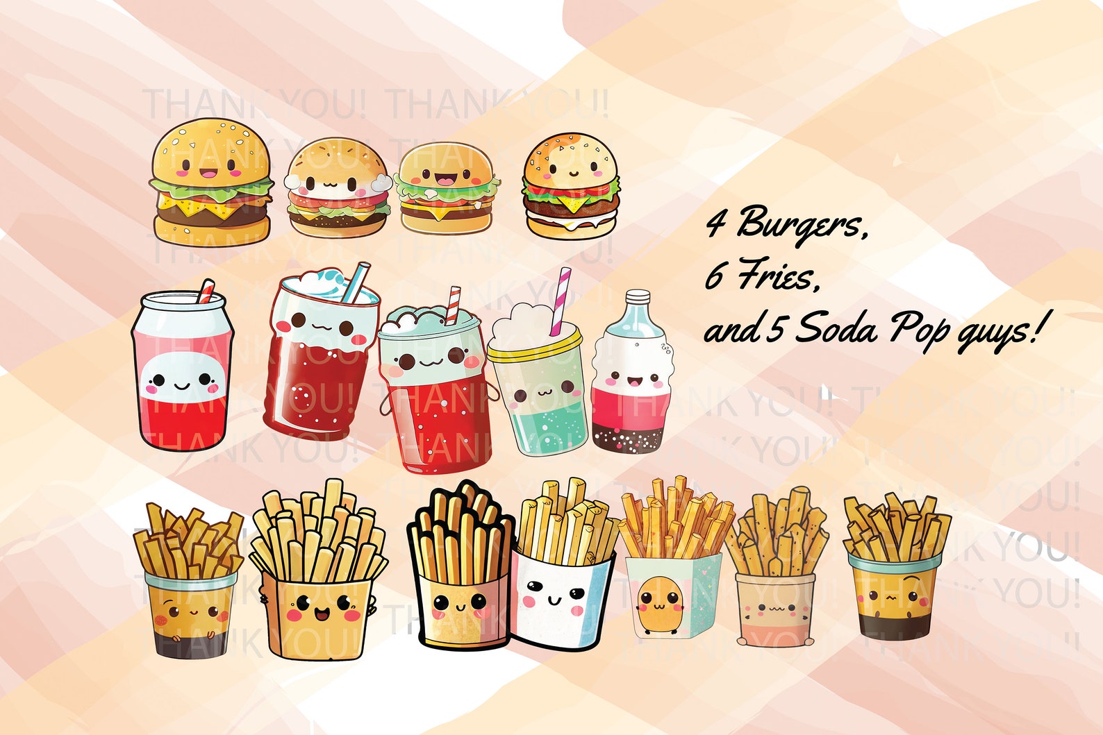 Kawaii Digital Fast Food Sticker Pack Goodnotes Format and PNG With ...