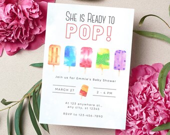 Popsicle Baby Shower Invitation: Summer Dessert Theme (Editable Template)