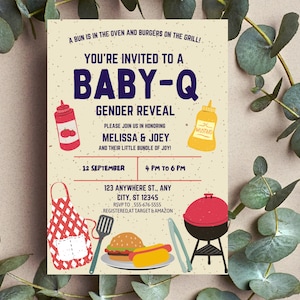 Baby-Q Gender Reveal Invitation: BBQ Theme (Editable Template) image 5