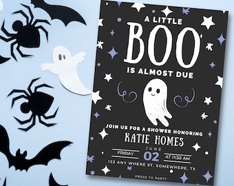 Ghost Baby Shower Invitation: Halloween Theme (Editable Template)