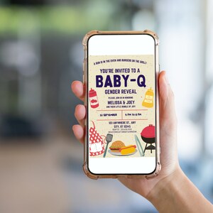 Baby-Q Gender Reveal Invitation: BBQ Theme (Editable Template) image 3