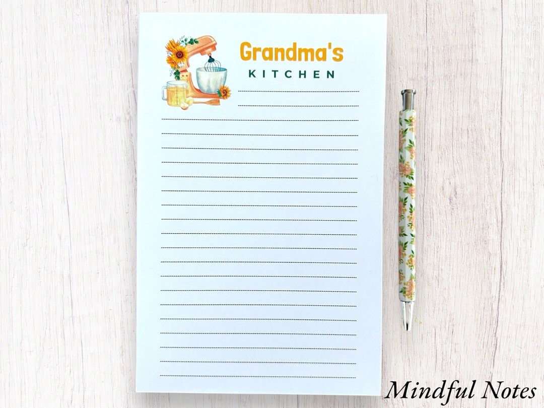 Grandmas Kitchen Notepad, Nana Notepad, Personalized to Do List Etsy