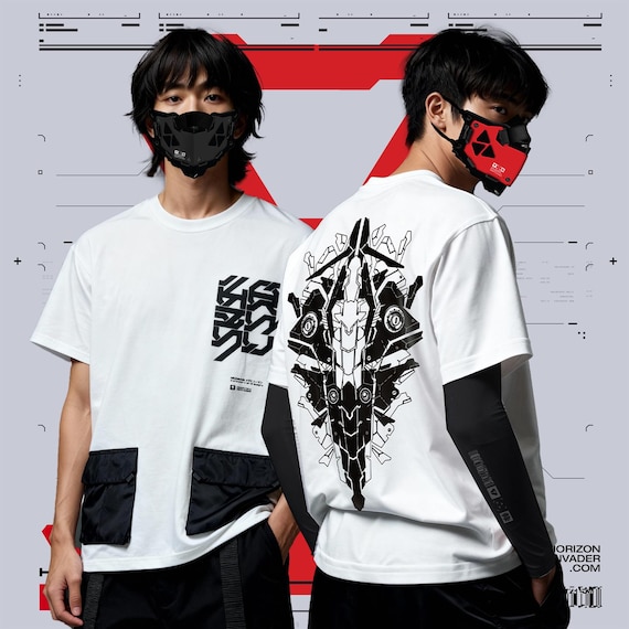Oversize Techwear T-Shirt: Cyberpunk Backbone Pocket, Horizon Invader | Free Worldwide Shipping