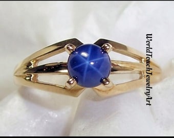 Vintage Star Sapphire Ring: Art Deco Sterling Silver Promise Ring