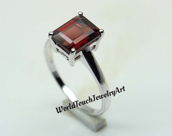 Red Garnet Ring, Birthstone Jewelry, Statement Ring, Silver Ring, Engagement Ring, Gemstone Ring, Red Stone Ring, Gift For Women