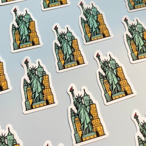 New York Travel Sticker, New York Waterproof Laptop and Bottle Die-Cut Sticker, New York Gifts, Statue of Liberty Travel Planner Sticker,
