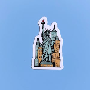 New York Travel Sticker, New York Waterproof Laptop and Bottle Die-Cut Sticker, New York Gifts, Statue of Liberty Travel Planner Sticker,