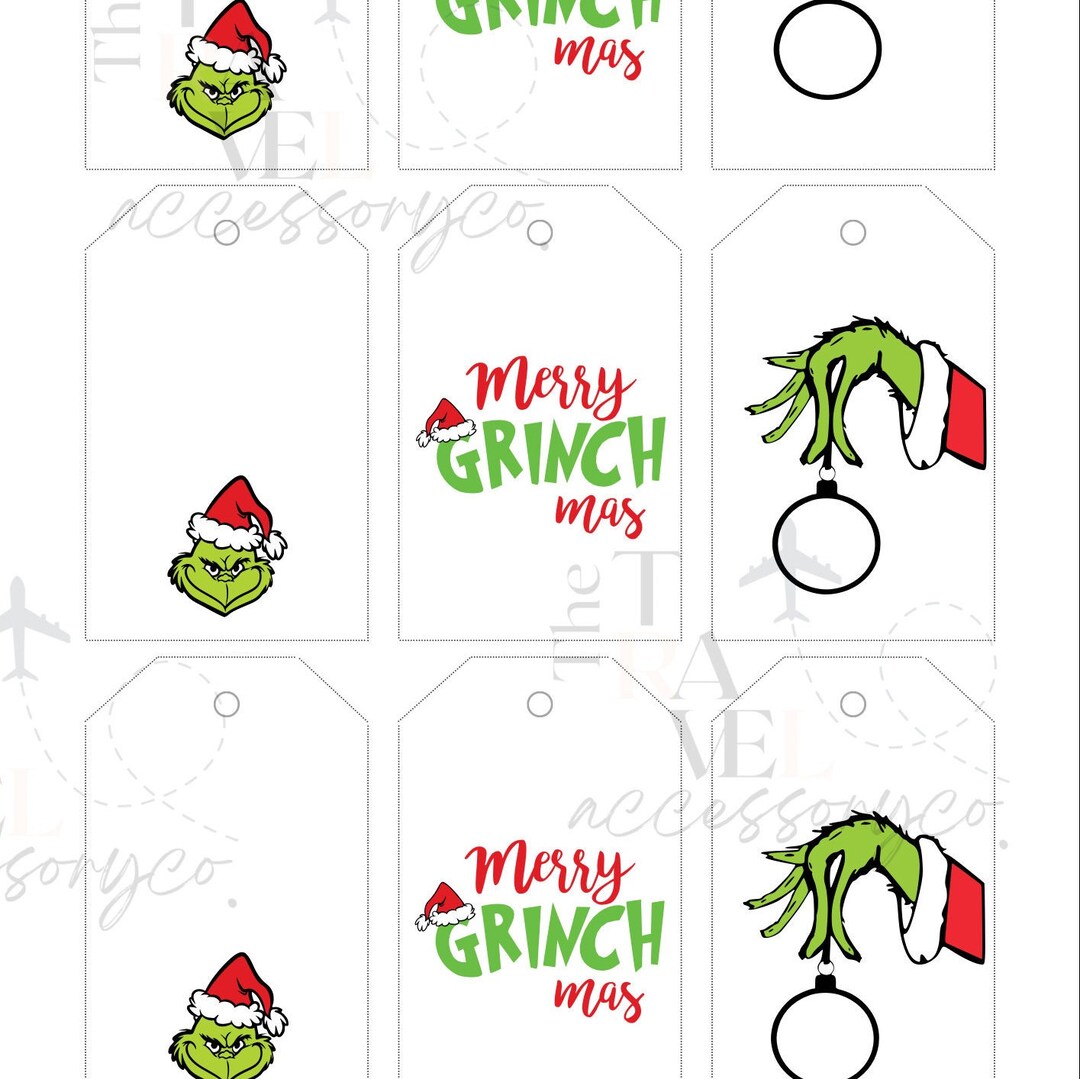 The Grinch Inspired Christmas Gift Tags, Printable Christmas Gift Tags ...