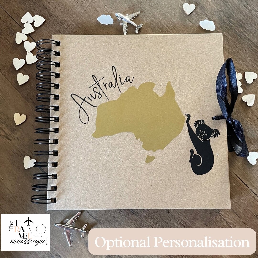 Personalised Australia Travel Scrapbook, Australia Gift, Personalised