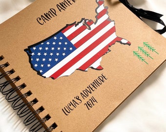 Personalised Camp America Scrapbook, Camp America Leaving Gift, Adventures Camp America, USA Travel Scrapbook, Travel Gift, Adventure in USA